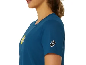 ASICS Kleding | Kleding>CLASSIC GRAPHIC TEE Mako Blue