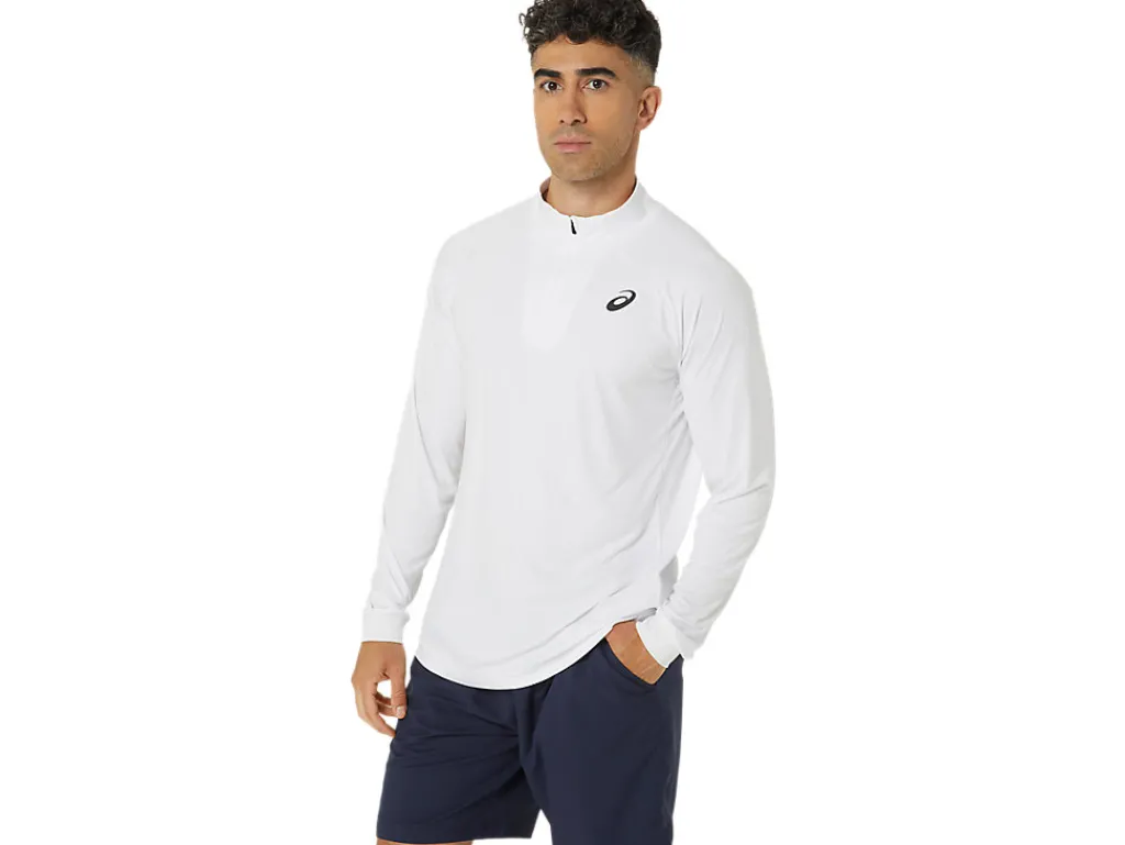 court_ls_zip_top_2.webp ASICS Kleding | Tennis>COURT LS ZIP TOP Brilliant White/Brilliant White