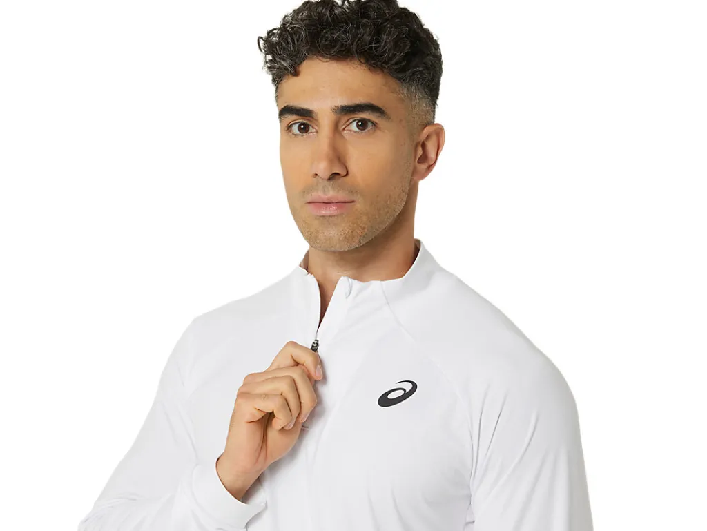 court_ls_zip_top_3.webp ASICS Kleding | Tennis>COURT LS ZIP TOP Brilliant White/Brilliant White