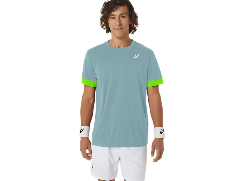 court_ss_top_0-2.webp ASICS Kleding | Tennis>COURT SS TOP Teal Tint/Electric Lime