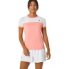 ASICS Kleding | Tennis>COURT SS TOP Guava/Brilliant White