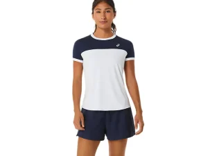 ASICS Kleding | Tennis>COURT SS TOP Brilliant White/Midnight