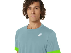 ASICS Kleding | Tennis>COURT SS TOP Teal Tint/Electric Lime