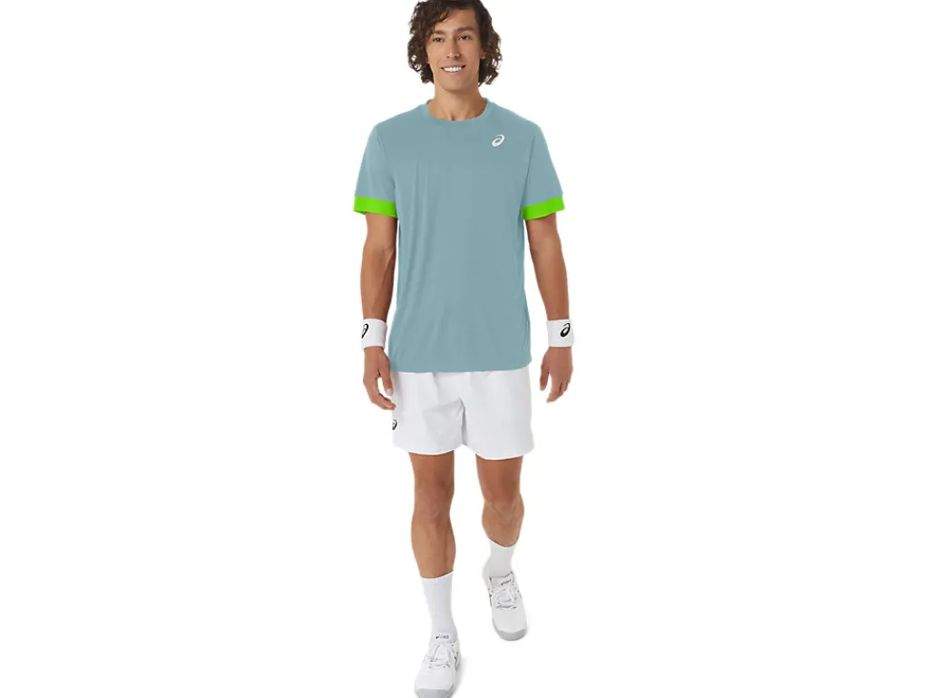 court_ss_top_4-2.webp ASICS Kleding | Tennis>COURT SS TOP Teal Tint/Electric Lime