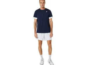 ASICS Kleding | Tennis>COURT SS TOP Midnight/Brilliant White