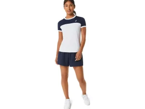 ASICS Kleding | Tennis>COURT SS TOP Brilliant White/Midnight