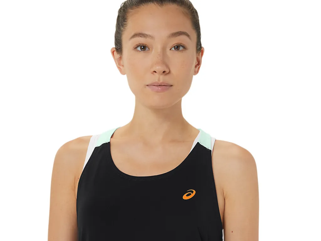 court_tank_3.webp ASICS Kleding | Shirts met korte mouwen>COURT TANK Performance Black/Mint Tint
