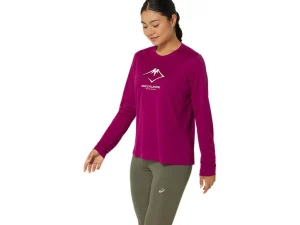 ASICS Kleding | Trail running>FUJITRAIL LOGO LS TOP Blackberry/Birch