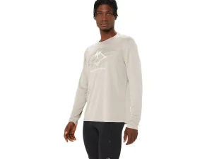 ASICS Kleding | Trail running>FUJITRAIL LOGO LS TOP Moonrock/Mantle Green/Oatmeal