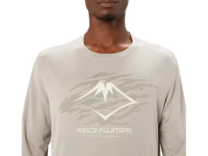 ASICS Kleding | Trail running>FUJITRAIL LOGO LS TOP Moonrock/Mantle Green/Oatmeal