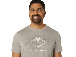 ASICS Kleding | Trail running>FUJITRAIL LOGO SS TOP Moonrock/Mantle Green/Oatmeal