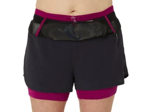 ASICS Kleding | Trail running>FUJITRAIL 2-N-1 SHORT Performance Black/Blackberry
