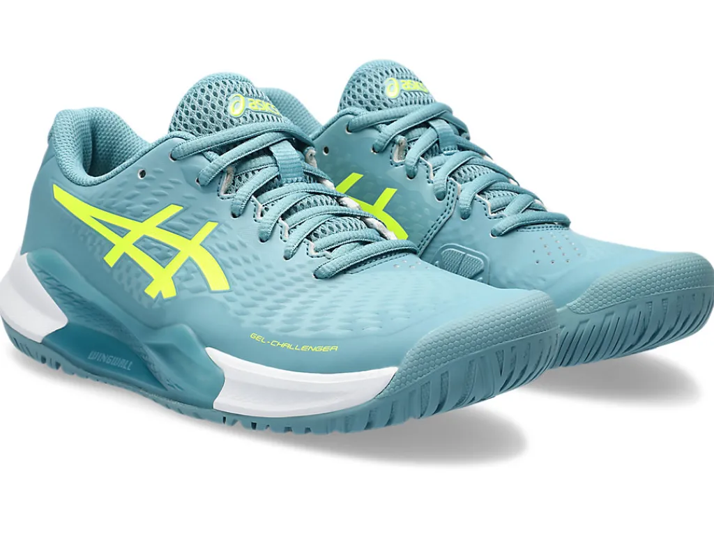 gelchallenger__1-4.webp ASICS Tennisschoenen | Tennis>GEL-CHALLENGER 14 Gris Blue/Safety Yellow