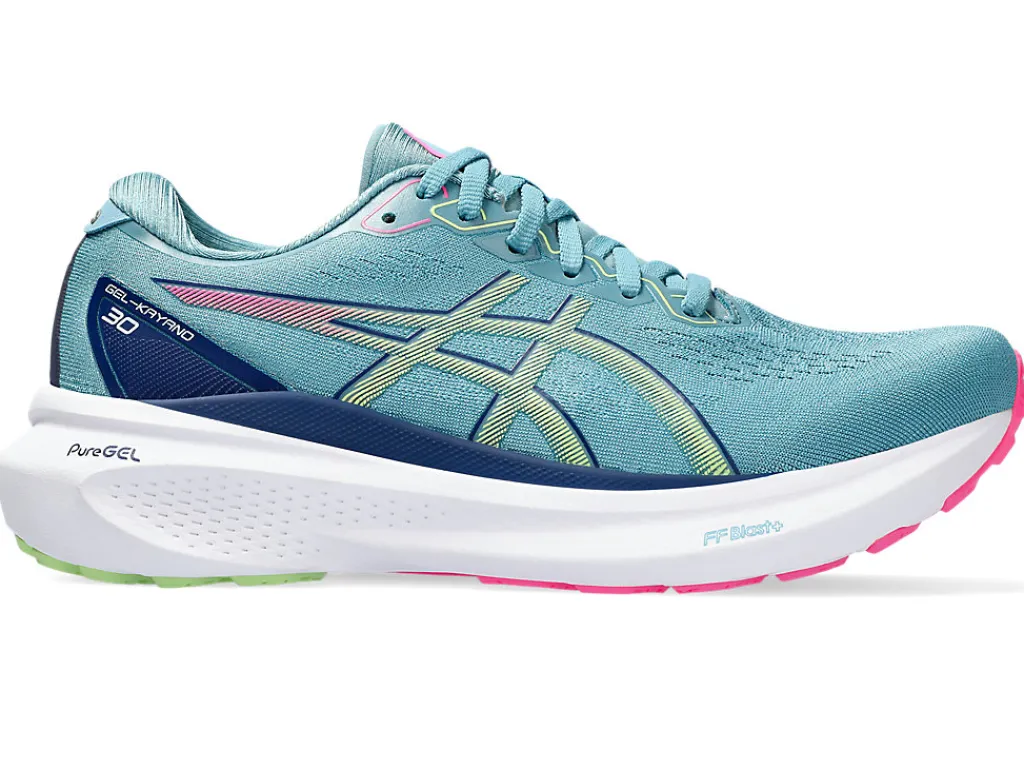 gelkayano__0-6.webp ASICS GEL-KAYANO™ | Hardloopschoenen>GEL-KAYANO 30 Gris Blue/Lime Green