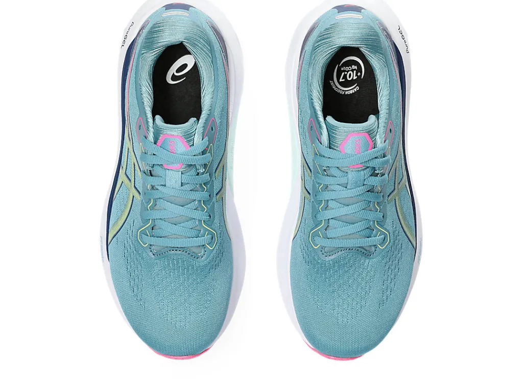 gelkayano__5-6.webp ASICS GEL-KAYANO™ | Hardloopschoenen>GEL-KAYANO 30 Gris Blue/Lime Green