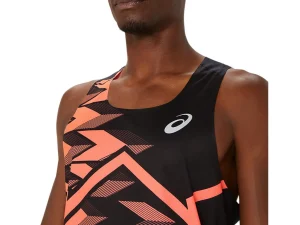 ASICS Atletiek | Shirts met korte mouwen>MEN LIGHT GRAPHIC SINGLET Performance Black/Sunrise Red
