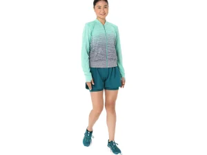 ASICS Kleding | Hardlopen>NAGINO RUN SEAMLESS JACKET Aurora Green/Blue Expanse