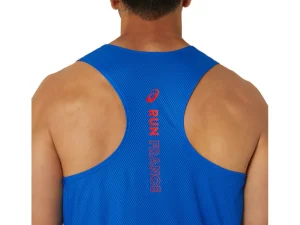 ASICS Kleding | Hardlopen>NATIONS RUN SINGLET Blue
