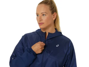 ASICS Kleding | Hardlopen>PACKABLE RUN JACKET Blue Expanse