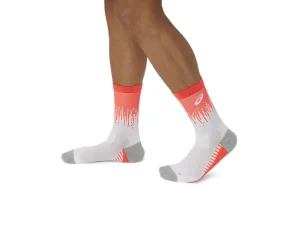ASICS Sokken | Accessoires>PERFORMANCE RUN SOCK CREW Sunrise Red/Brilliant White