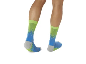 ASICS Kleding | Hardlopen>PERFORMANCE RUN SOCK CREW Waterscape/Electric Lime