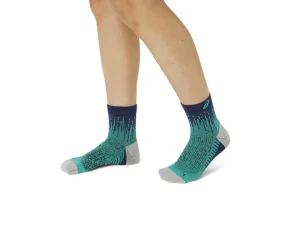 ASICS Hardlopen | Sokken>PERFORMANCE RUN SOCK QUARTER Aurora Green/Blue Expanse
