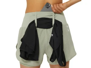 ASICS Kleding | Hardlopen>ROAD 2-N-1 3.5IN SHORT Olive Grey/Olive Grey