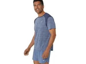 ASICS Kleding | Hardlopen>ROAD SS TOP Denim Blue/Thunder Blue