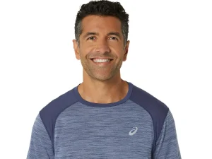 ASICS Kleding | Hardlopen>ROAD SS TOP Denim Blue/Thunder Blue