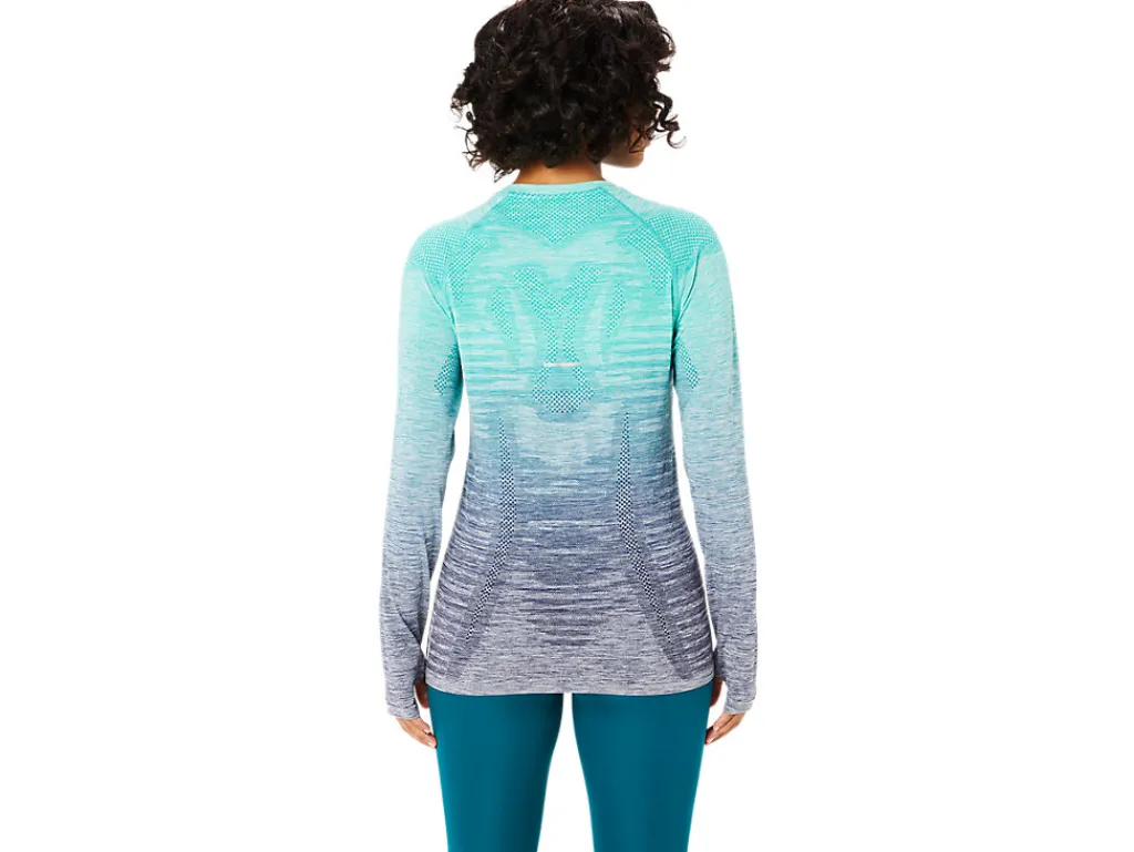 seamless_ls_top_1-2.webp ASICS Kleding | Hardlopen>SEAMLESS LS TOP Aurora Green/Blue Expanse