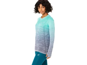 ASICS Kleding | Hardlopen>SEAMLESS LS TOP Aurora Green/Blue Expanse