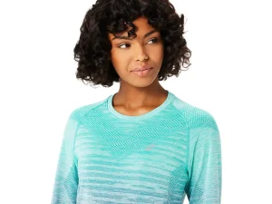 ASICS Kleding | Hardlopen>SEAMLESS LS TOP Aurora Green/Blue Expanse