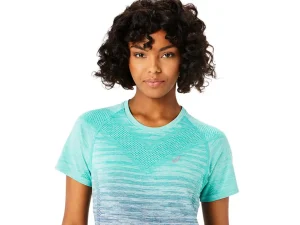 ASICS Kleding | Hardlopen>SEAMLESS SS TOP Aurora Green/Blue Expanse