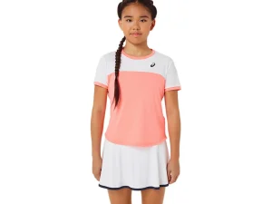 ASICS Kleding | Tennis>TENNIS SS TOP Guava/Brilliant White