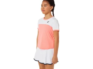 ASICS Kleding | Tennis>TENNIS SS TOP Guava/Brilliant White