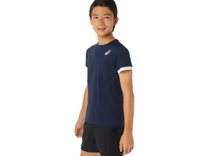 ASICS Kleding | Hardlopen>TENNIS SS TOP Midnight/Brilliant White