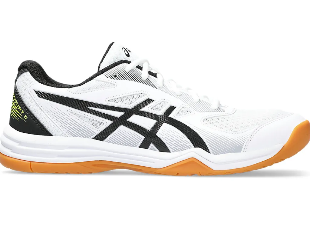 upcourt__0-5.webp ASICS Netbal | Squash & badminton>UPCOURT 5 White/Safety Yellow